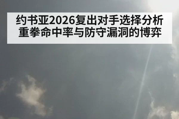 约书亚2026复出对手选择分析 重拳命中率与防守漏洞的博弈